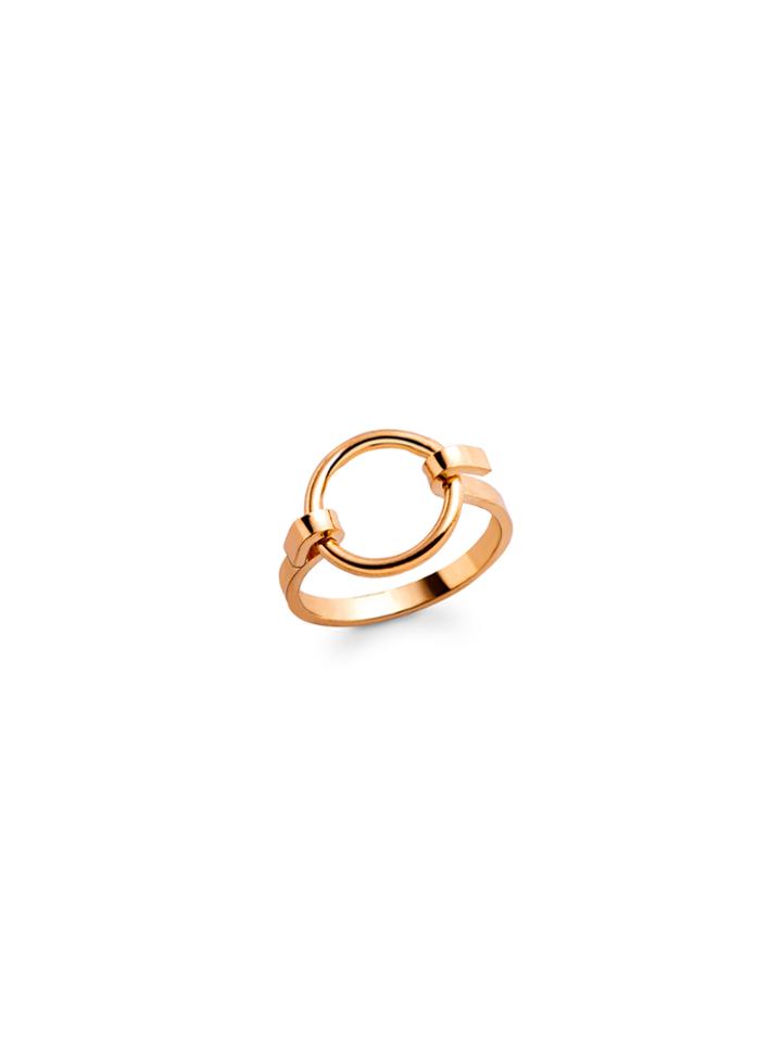 Romwe Gold Plated Circle Hollow Out Ring