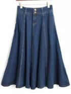 Romwe High Waist Denim A-line Skirt