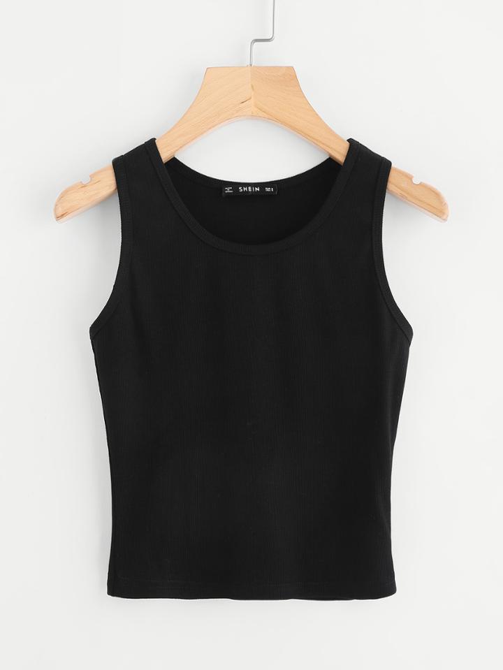 Romwe Rib Knit Tank Top