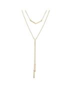 Romwe Two Layers Long Chain Necklace
