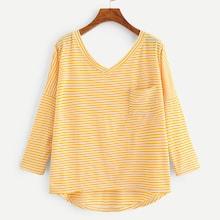 Romwe Double Plunge Drop Shoulder Stripe Tee