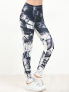 Romwe Black White Printed Skinny Leggings