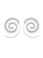 Romwe Geometric Gear Circle Hoop Earrings