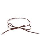 Romwe Brown Bow Choker Necklace