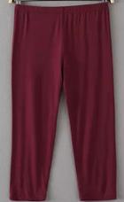 Romwe Elastic Waist Loose Wine Red Legging