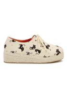Romwe Romwe Cats Print Self-tie Shoelace Apricot Sneakers