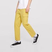 Romwe Guys Flap Pocket Solid Straight Leg Pants