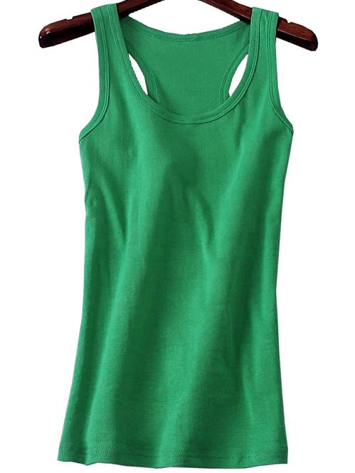 Romwe Y-back Green Tank Top