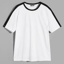 Romwe Guys Contrast Panel Ringer Neck T-shirt