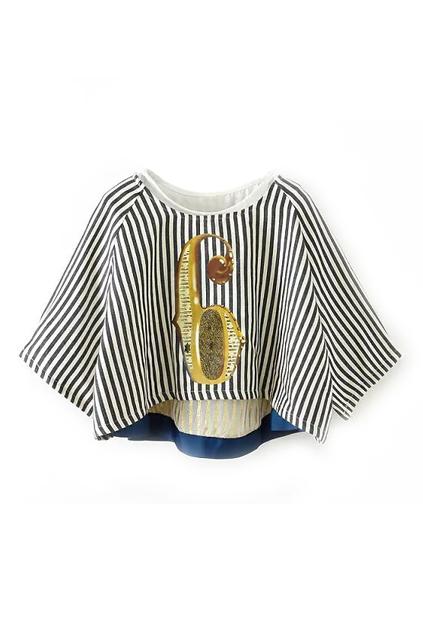 Romwe Striped Two Piece Loose Blouse