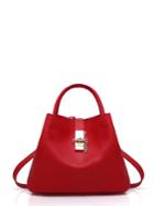 Romwe Faux Leather Bucket Bag With Clutch