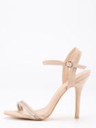Romwe Apricot Ankle Strap Heeled Sandals