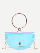 Romwe Semi-round Clear Crossbody Bag With Ring Handle