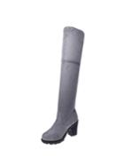 Romwe Chunky Sole Over The Knee Boots