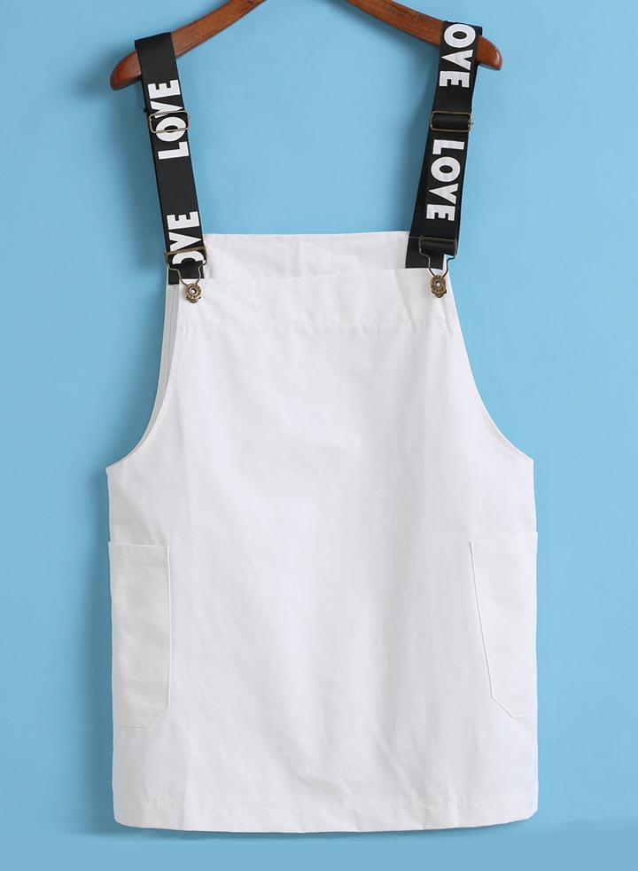 Romwe Straps Letter Print Dress