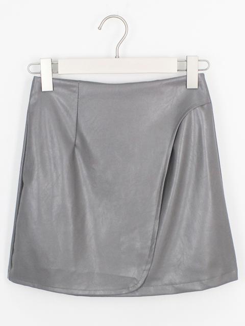 Romwe Wraped Pu Skinny Skirt