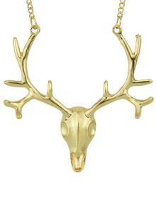 Romwe Gold Deer Chain Necklace