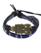 Romwe Adjustable Owl Pu Wrap Bracelet