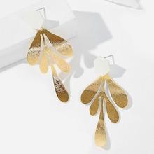 Romwe Leaf Design Drop Earrings 1pair