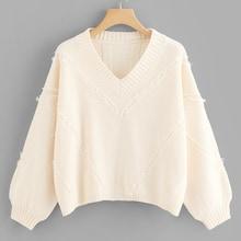 Romwe Frayed Detail Ribbed Back Lantern Sleeve Jumper
