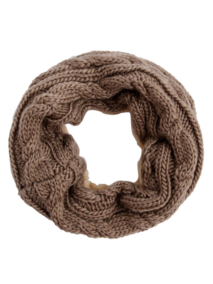 Romwe Khaki Cable Knit Scarf