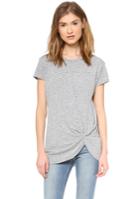 Romwe Round Neck Pleated Loose T-shirt