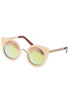 Romwe Gold Cat-eyed Sunglasses