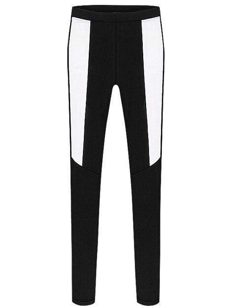 Romwe Elastic Waist Black Slim Pant