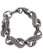 Romwe Silver Dragon Link Bracelet