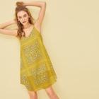 Romwe Leopard Panel Cami Dress