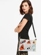Romwe Eye Patch Sequin Design Envelope Shoulder Bag