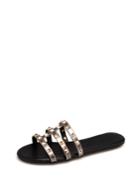 Romwe Studded Detail Caged Sandals