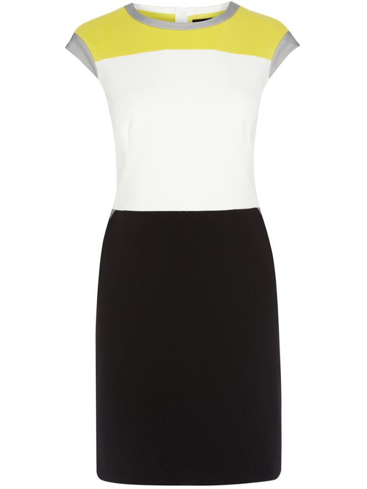 Romwe White Black Round Neck Cap Sleeve Dress