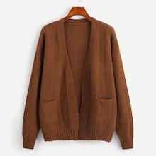 Romwe Pocket Front Cardigan