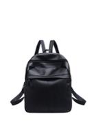Romwe Pu Backpack With Adjustable Straps