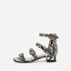 Romwe Snakeskin Pattern Four Buckles Decorated Sandals