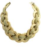 Romwe Gold Circular Plait Chain Necklace