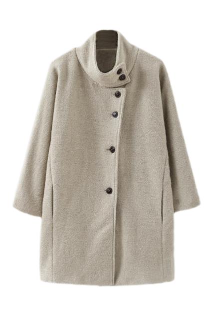 Romwe Loose High Collar Coat