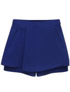 Romwe Pockets Blue Skirt Shorts