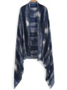 Romwe Feather Print Frayed Scarf