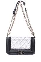 Romwe Transparent Rhombus Print Black Vintage Bag