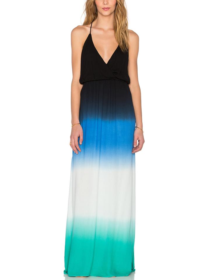 Romwe Ombre Racerback Maxi Cami Dress