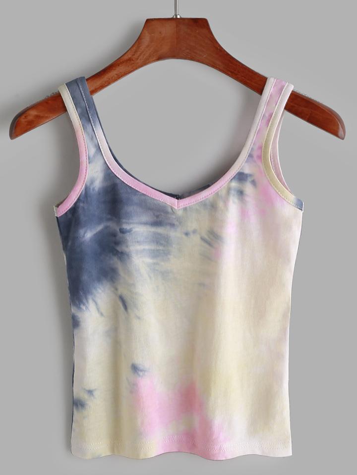 Romwe Tie Dye Tank Top