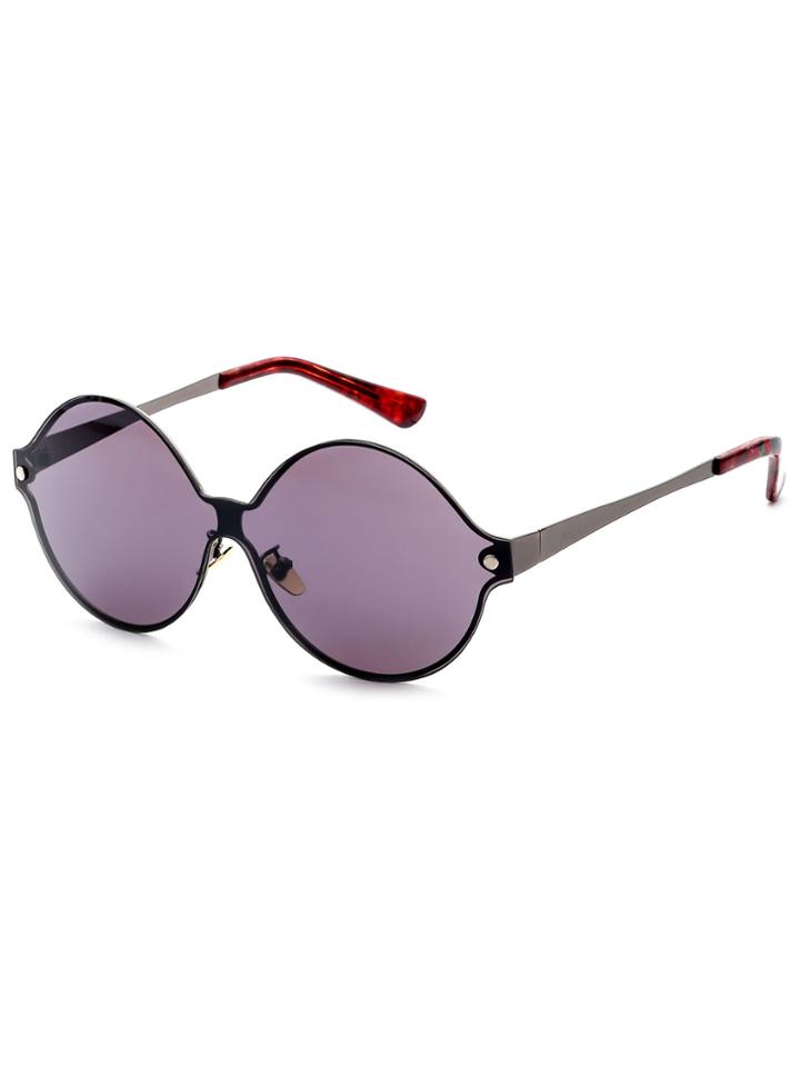 Romwe Dark Grey Lens Round Design Sunglasses