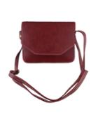 Romwe Winered Pu Leather Shoulder Bag