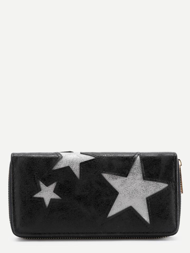 Romwe Star Pattern Pu Wallet