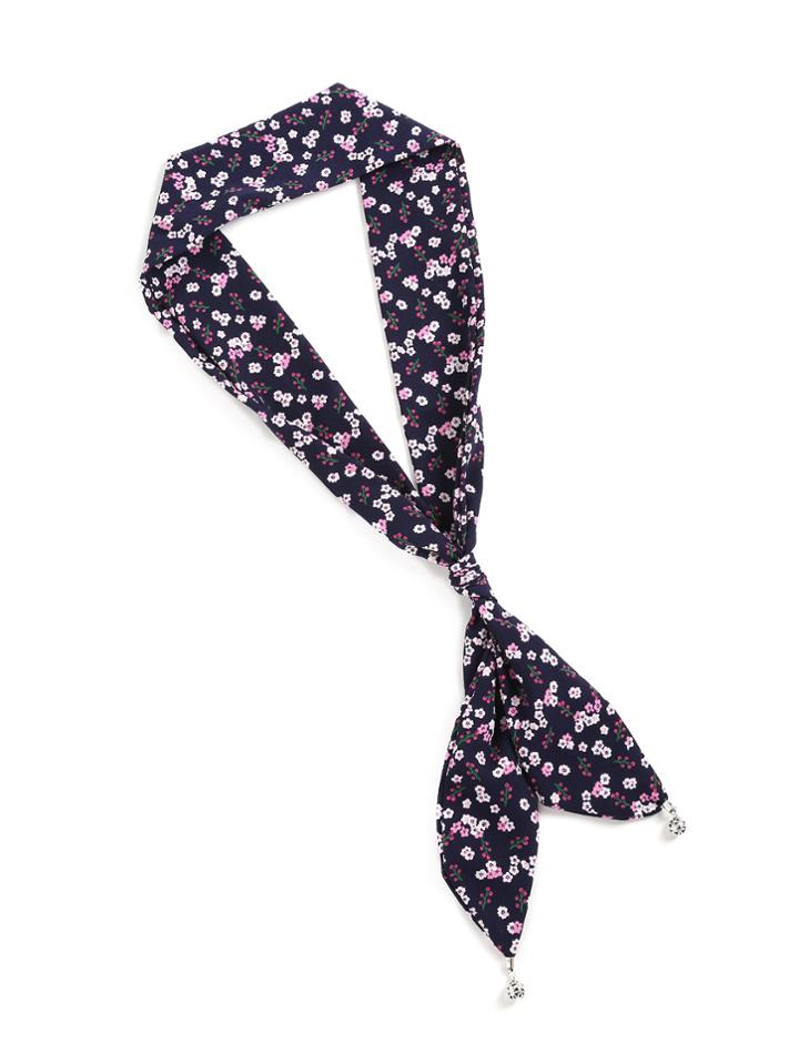 Romwe Calico Print Skinny Scarf