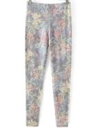 Romwe Color Elastic Waist Florals Leggings
