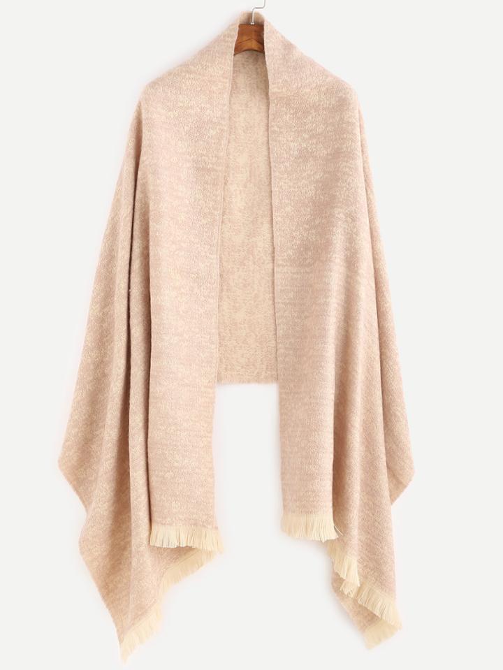 Romwe Pink Mottle Eyelash Fringe Scarf
