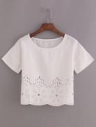 Romwe Laser-cut Loose Fit Top